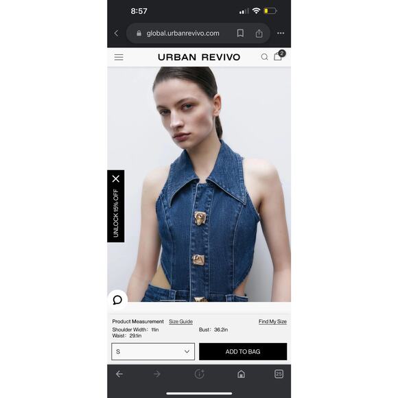 Urban Revivo Cut Out Stretchy Sleeveless Maxi Denim Dress US 10 NWT 1 Left - Picture 10 of 11